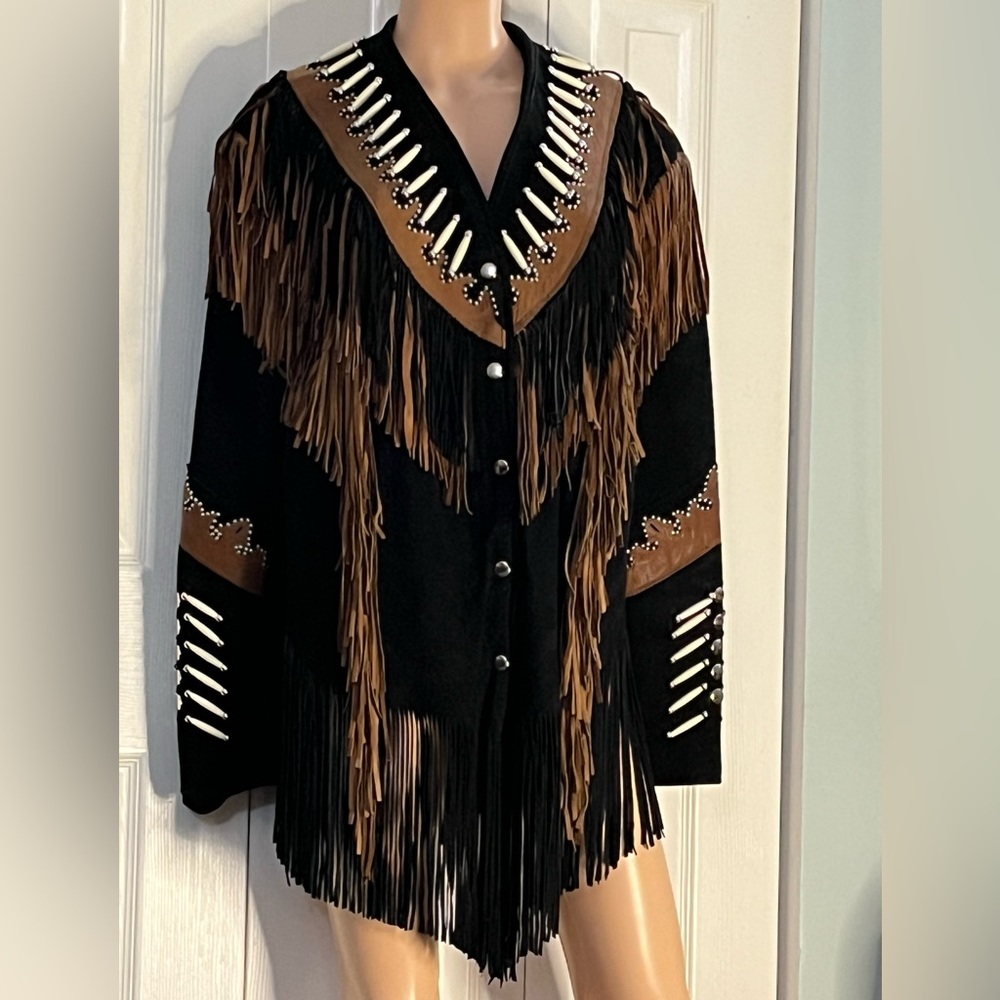 Gorgeous Women’s Suede, Fringe and Studded Jacket from Leather Gallery